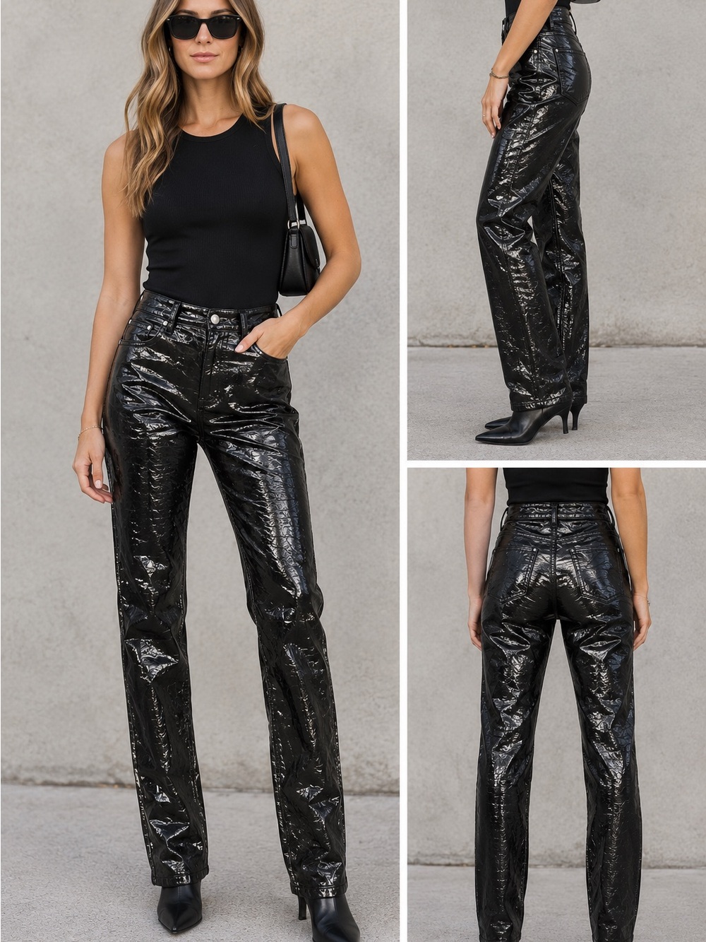 Good American faux leather pants new size 2/26 black